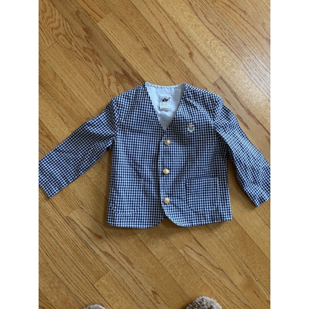 Boy 3/3T Blue White Gingham Blazer Sailor Goodlad